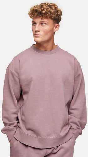 set oversized washed sweatshirt in lilac-Purple