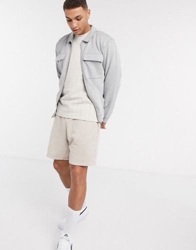 twill 2 pocket shacket in gray