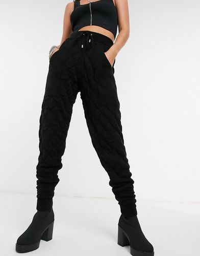 knitted quilted sweatpants in black