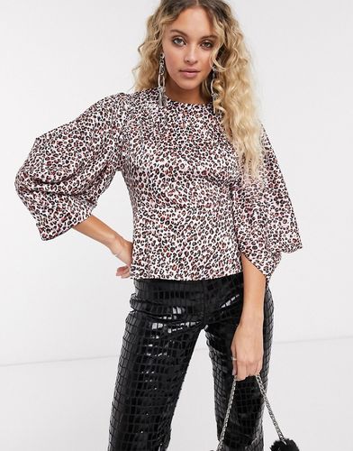 WATERCOLOR blouse in pink leopard print-Multi