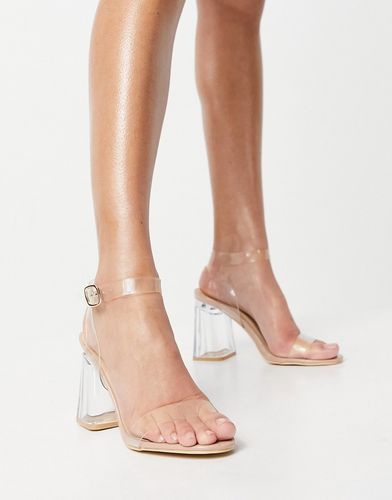clear heeled sandals in beige-Neutral