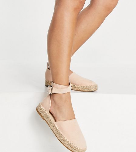 Espadrilles a pianta larga in due parti, colore beige-Neutro