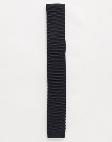 knitted tie in black