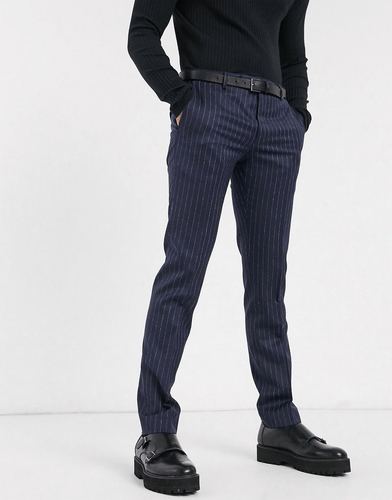 suit pants in navy pinstripe