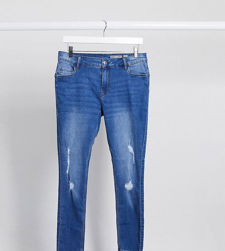ripped knee skinny jeans in blue-Blues