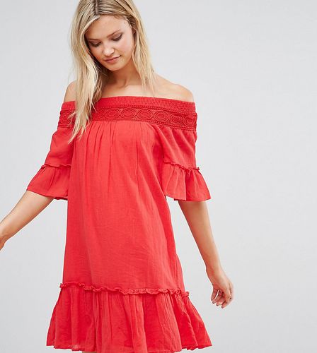 Off the Shoulder Dress-Red