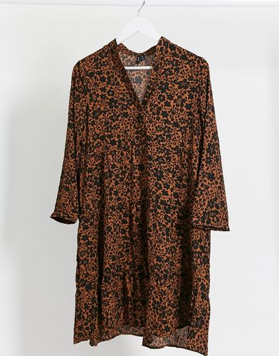 tiered smock dress-Brown
