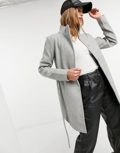 wrap coat in gray-Neutral