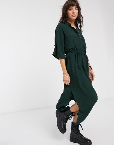 Cat shirt dress in green