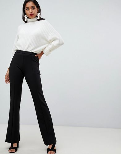 Seam Detail Flare Pants-Black