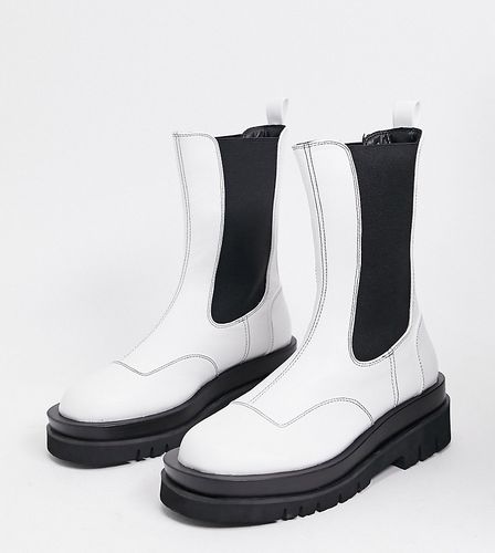 Exclusive Nora vegan-friendly chunky chelsea boots in white