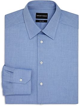 Emporio Armani Solid Oxford Regular Fit Dress Shirt