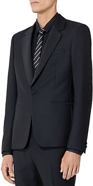 Wool Fitted Black Tuxedo Jacket