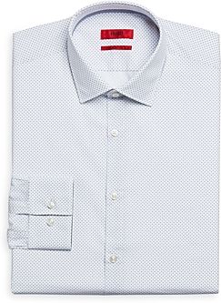 Koey Cotton Micro Check Slim Fit Dress Shirt