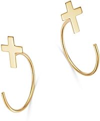 Cross Front-to-Back Earrings in 14K Yellow Gold - 100% Exclusive