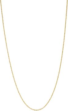 14K Yellow Gold and Rhodium 1.3mm Chain Necklace, 16 - 100% Exclusive