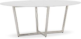 Modern Oval Marble Dining Table, 76 x 48