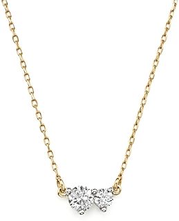 14K Yellow Gold Amigos Diamond Two Station Choker Necklace, 14