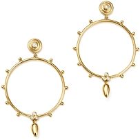 18K Yellow Gold Circle Anfora Diamond Earrings
