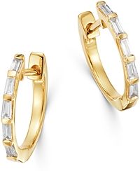 Diamond Baguette Huggie Hoop Earrings in 14K Yellow Gold, 0.15 ct. t.w - 100% Exclusive