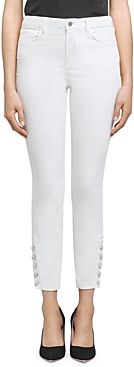 Lindsey Embellished Skinny Jeans in Winter White