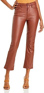 The Insider Faux-Leather Ankle Flare Jeans in Faux Show Tortoise Shell