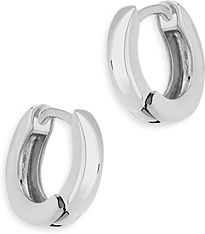 Small Huggie Hoop Earrings in 14K White Gold - 100% Exclusive