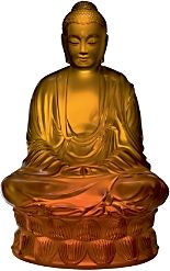 Small Buddha Figure, Amber