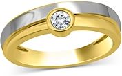 Diamond Two Tone Band in 14K White and Yellow Gold, 0.20 ct. t.w. - 100% Exclusive
