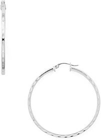 Dimpled Sterling Silver Hoop Earrings - 100% Exclusive