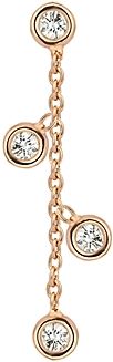 14K Rose Gold Diamond Chain Drop Earring