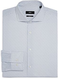 Mark Us Cotton Micro Dot Slim Fit Dress Shirt