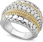 18K Gold and Sterling Silver Diamond Lux Ring