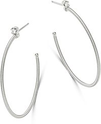 18K White Gold Bi49 Diamond Hoop Earrings - 100% Exclusive