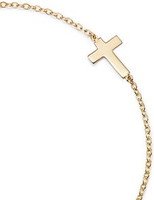 14K Yellow Gold Small Cross Bracelet - 100% Exclusive