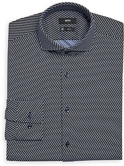 Slim Fit Micro Pattern Stretch Shirt