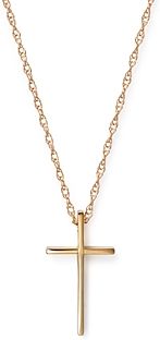 14K Yellow Gold Small Cross Pendant Necklace, 18 - 100% Exclusive