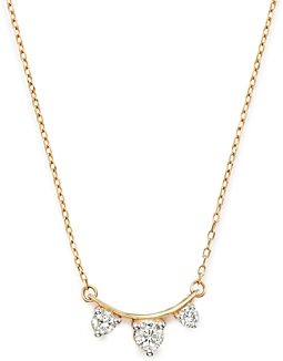 14K Yellow Gold Amigos Diamond Curve Necklace, 15