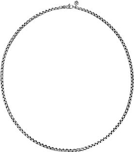 Sterling Silver Classic Chain Woven Box Chain Necklace, 22