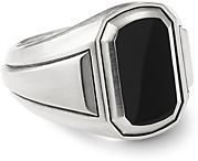 Deco Signet Ring with Black Onyx