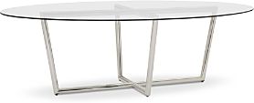 Modern Oval Tempered Glass Dining Table, 96 x 54