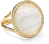 18K Yellow Gold Lollipop Mother-of-Pearl & Diamond Ring