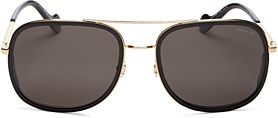 Polarized Brow Bar Square Sunglasses, 61mm