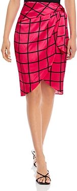 Liza Windowpane Wrap Skirt