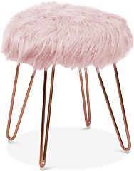 Cece Faux Fur Accent Stool