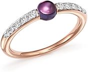 M'Ama Non M'Ama Ring with Amethyst and Diamonds in 18K Rose Gold