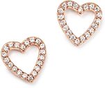 Diamond Heart Stud Earrings in 14K Rose Gold, .20 ct. t.w- 100% Exclusive