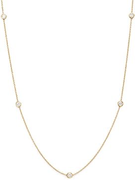 Diamond Station Necklace in 14K Yellow Gold, .50 ct. t.w.