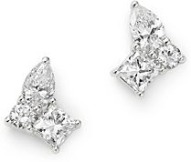 Fancy-Cut Diamond Stud Earrings in 14K White Gold, 0.50 ct. t.w. - 100% Exclusive