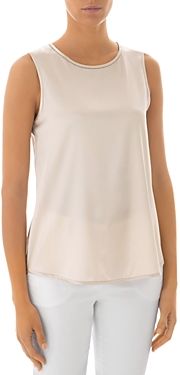 Silk-Blend Keyhole Tank Top